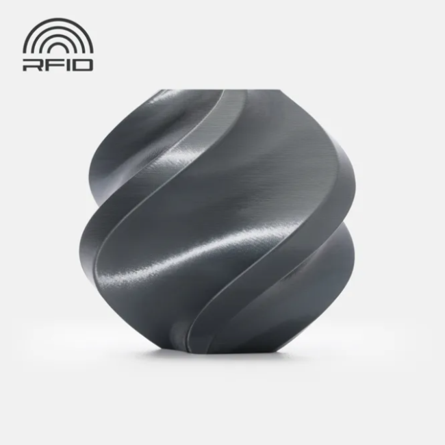 filament 3d bambu lab pla silk+ titangray
