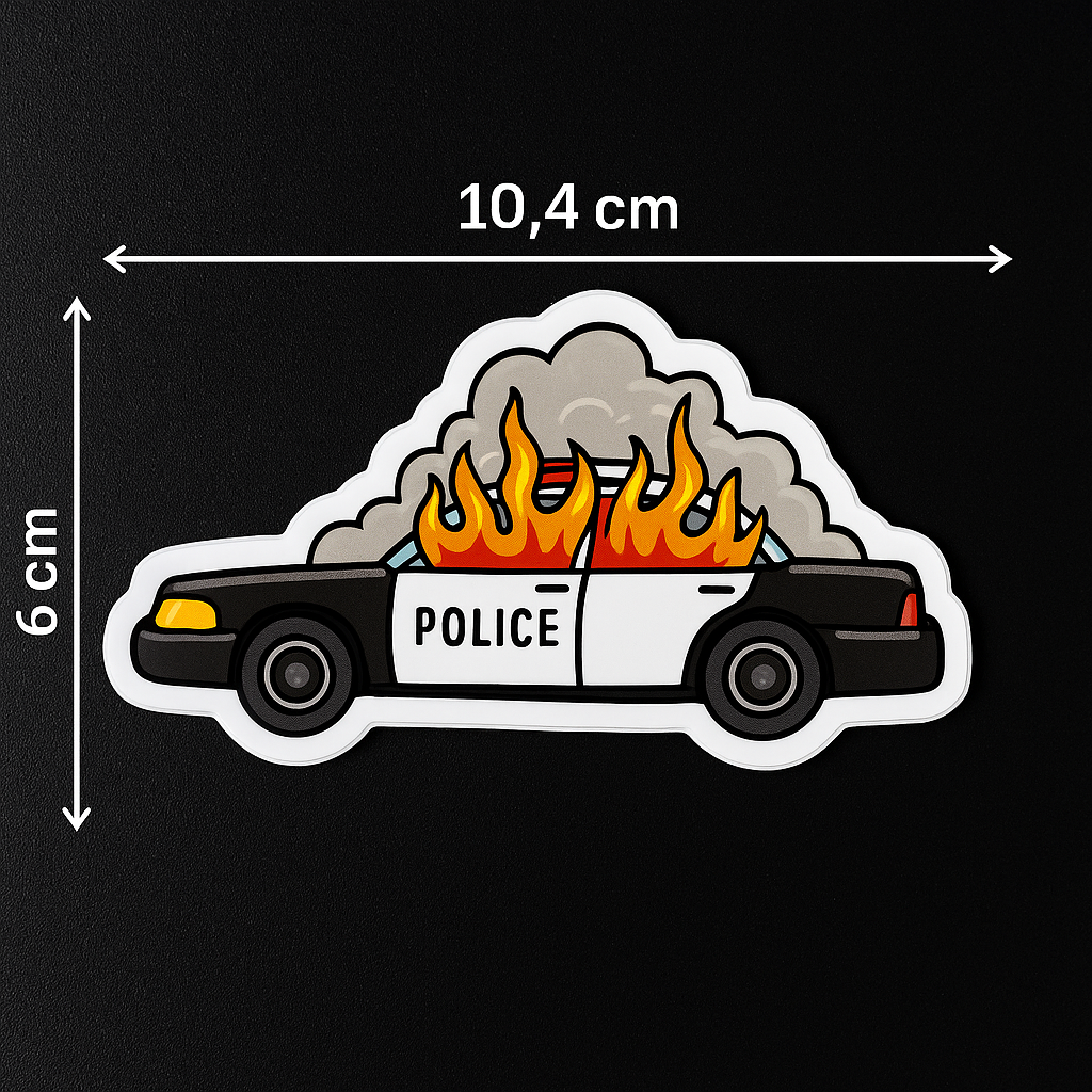 Burning Police Car