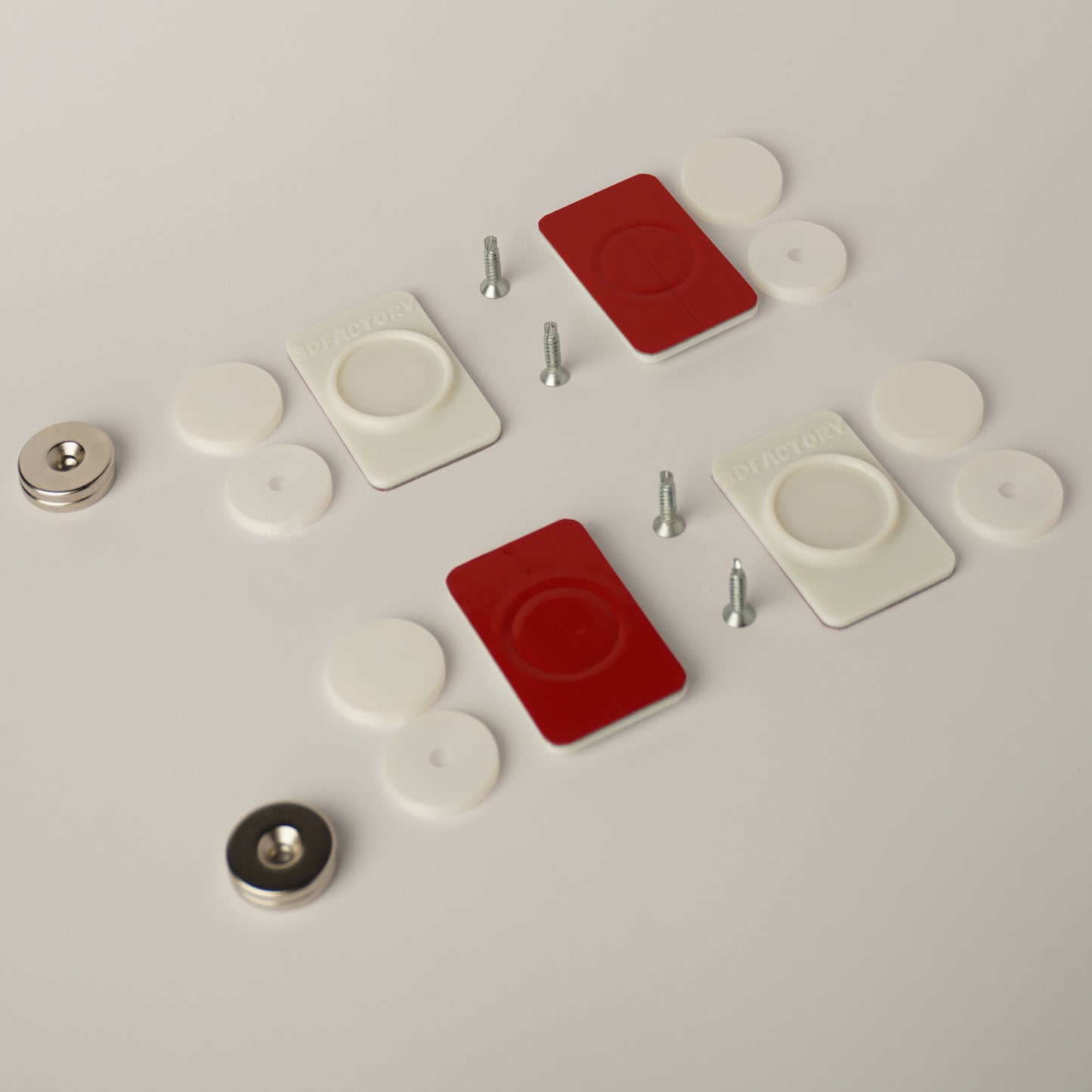 Suport magnetic numar auto Invizibil 2 placute alb montaj rapid