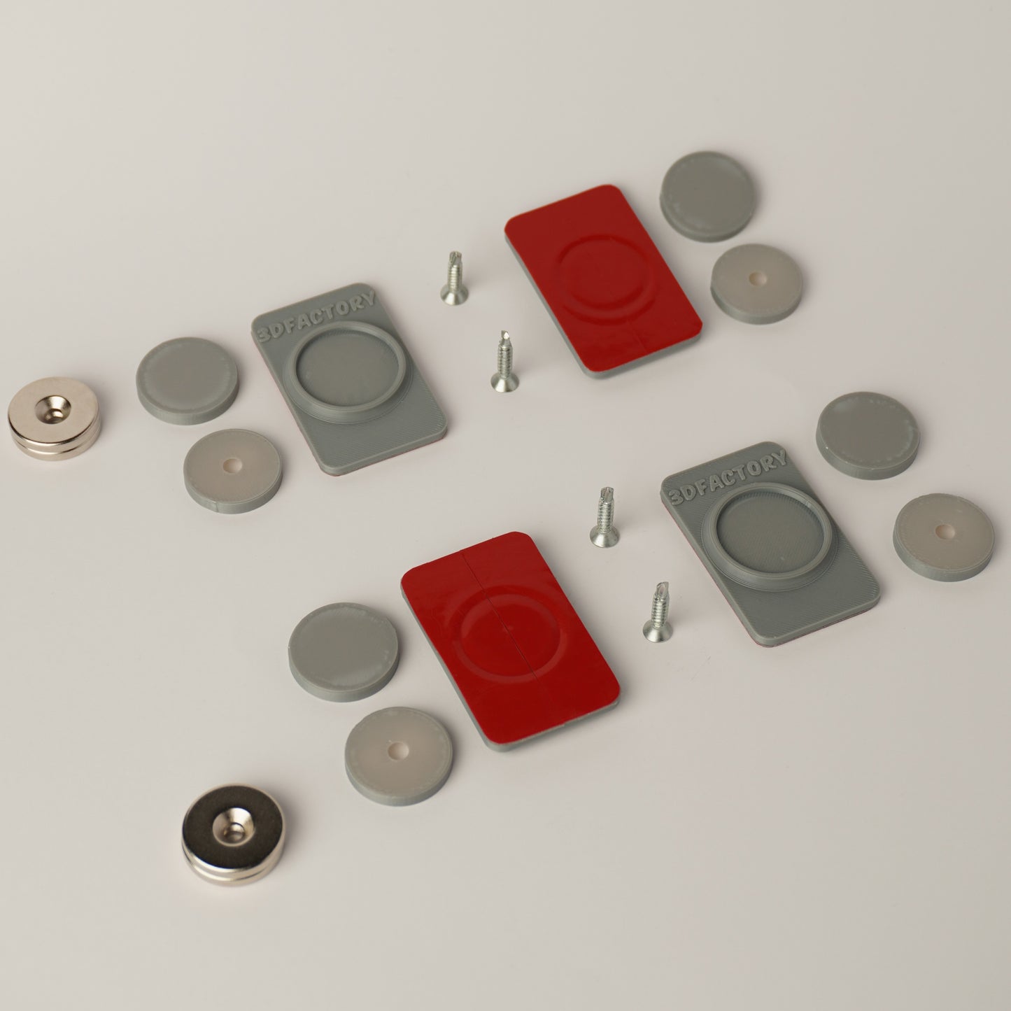 Suport magnetic numar auto Invizibil 2 placute gri montaj rapid