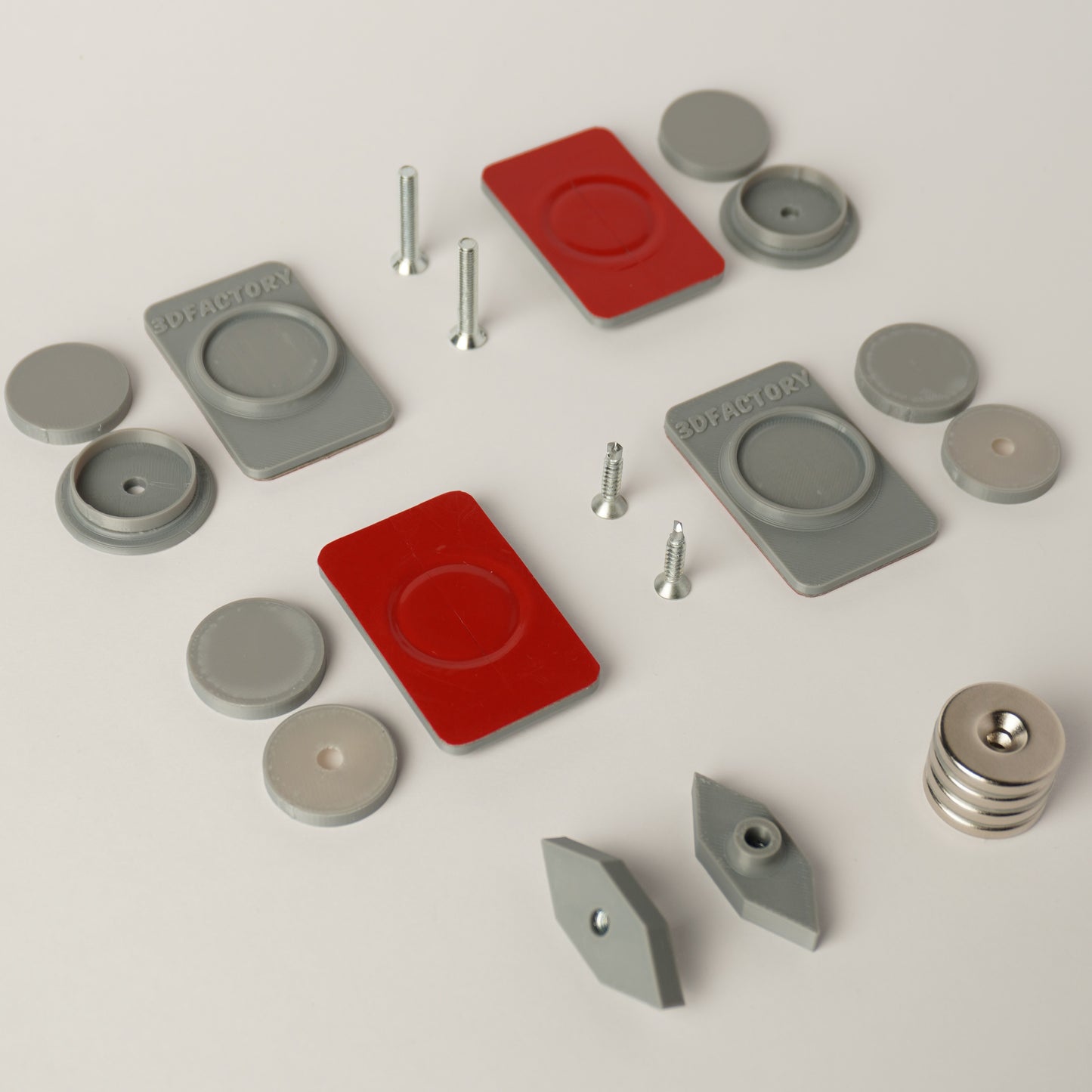 Suport magnetic numar auto Invizibil 2 placute gri grila fagure montaj rapid
