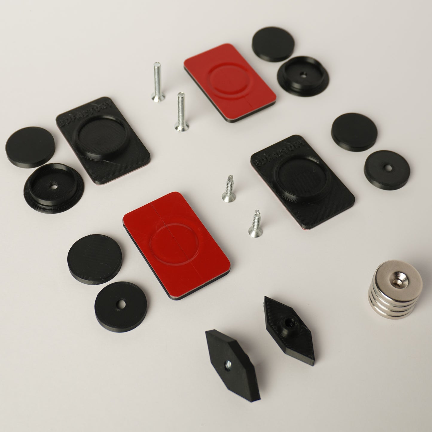 Suport magnetic numar auto Invizibil 2 placute negru grila fagure montaj rapid